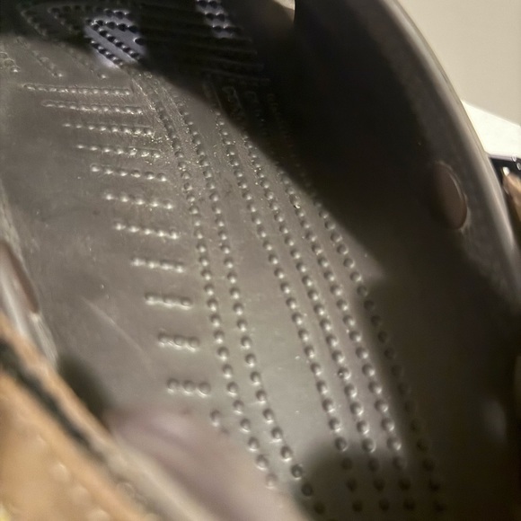 Crocs Men's Brown Leather Casual  Clogs Sz 13 - Picture 5 of 9